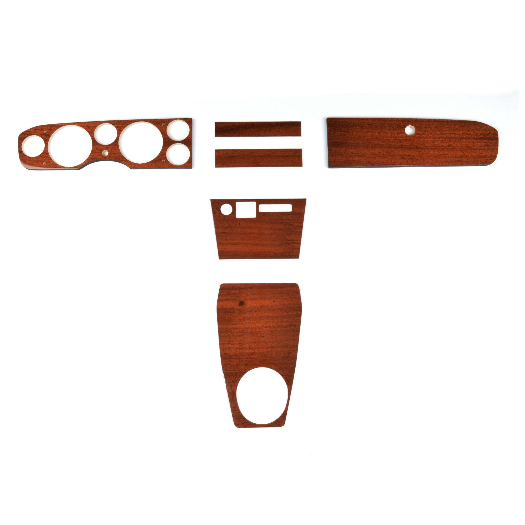 Holz Satz 6-Teilig 6 Instumente Fiat 124 Spider AS 2. Serie BS-CS (69-78) Mahagoni