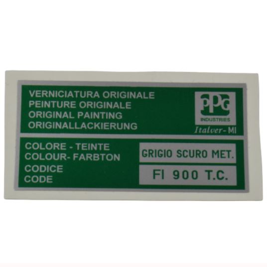 Aufkleber Farbcode "Grigio Scuro Metallic" (FI 900 T.C.) Fiat