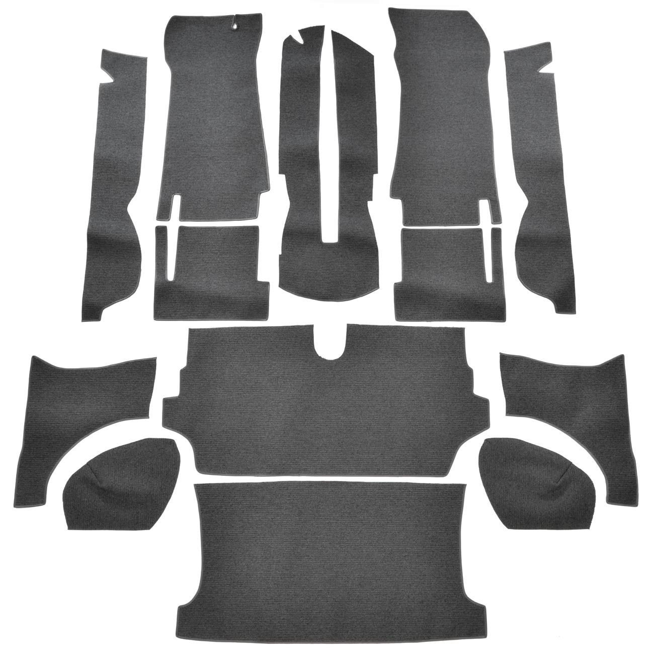 Teppichsatz CSA Fiat 124 Spider (Schlinge schwarz/grau)