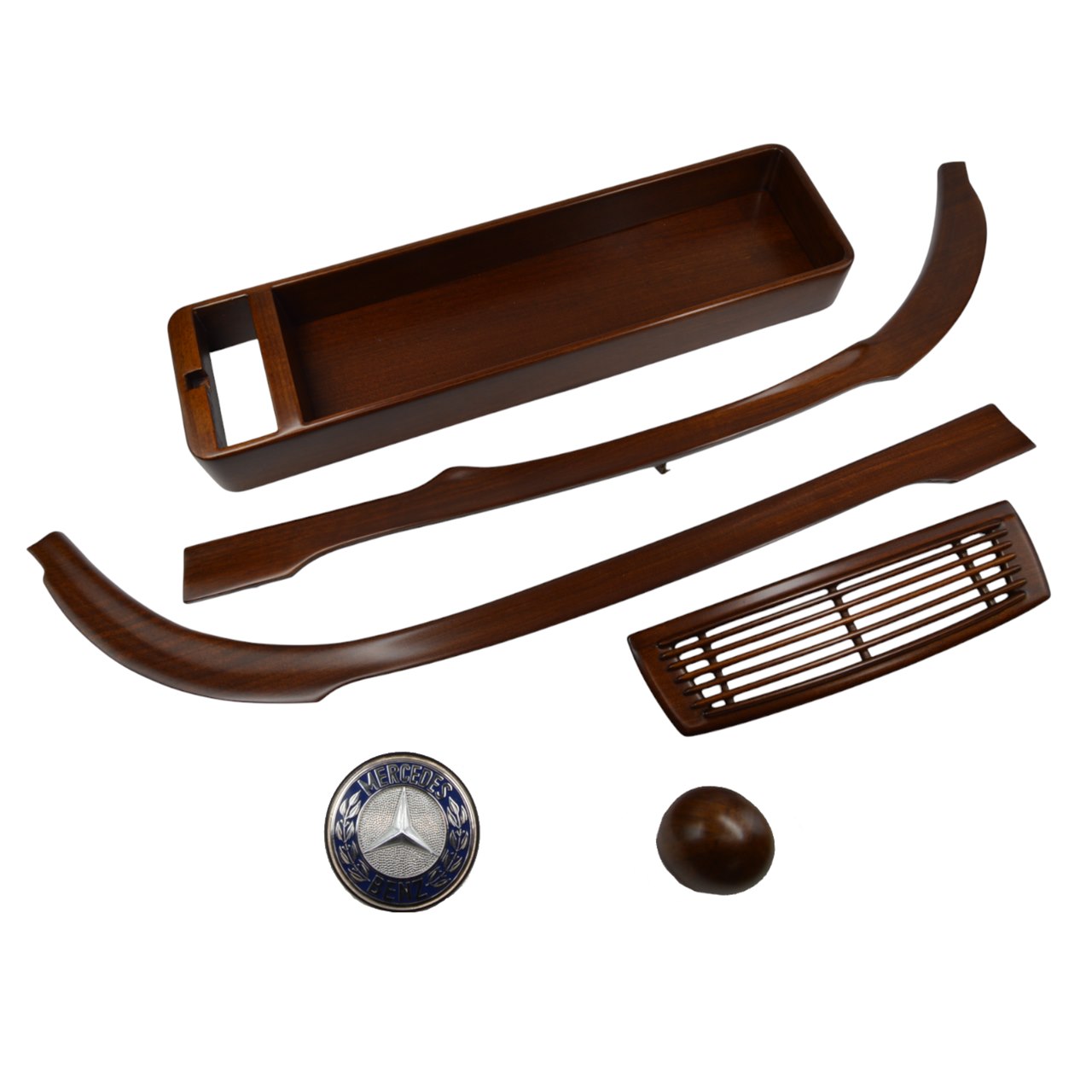 Holz-Satz Nussbaum (matt) für Interieur komplett Mercedes-Benz W113 Pagode