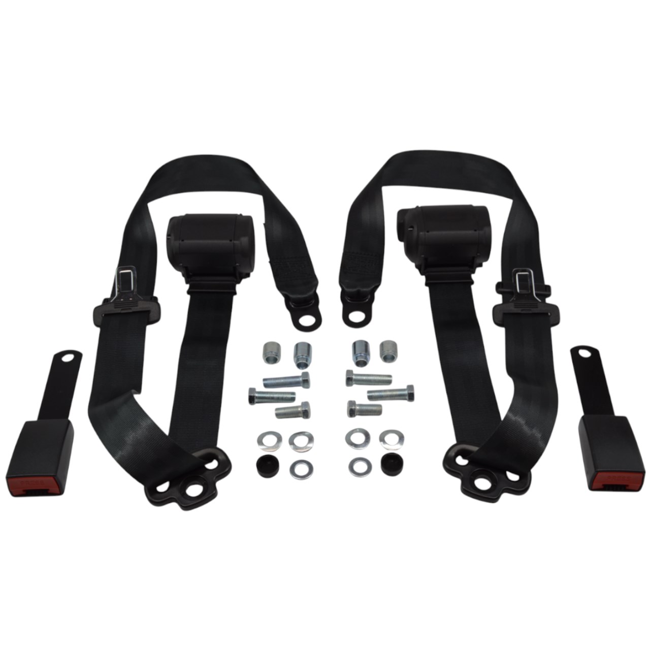 Sicherheitsgurt Satz (inkl. Gurtschlösser) schwarz Mercedes-Benz R107-C107, W123-S123-C123