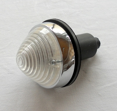 Blinkleuchte vorn original Druckguss verchromt Fiat 1100 - Fiat 1200/1500 Cabrio (klar)
