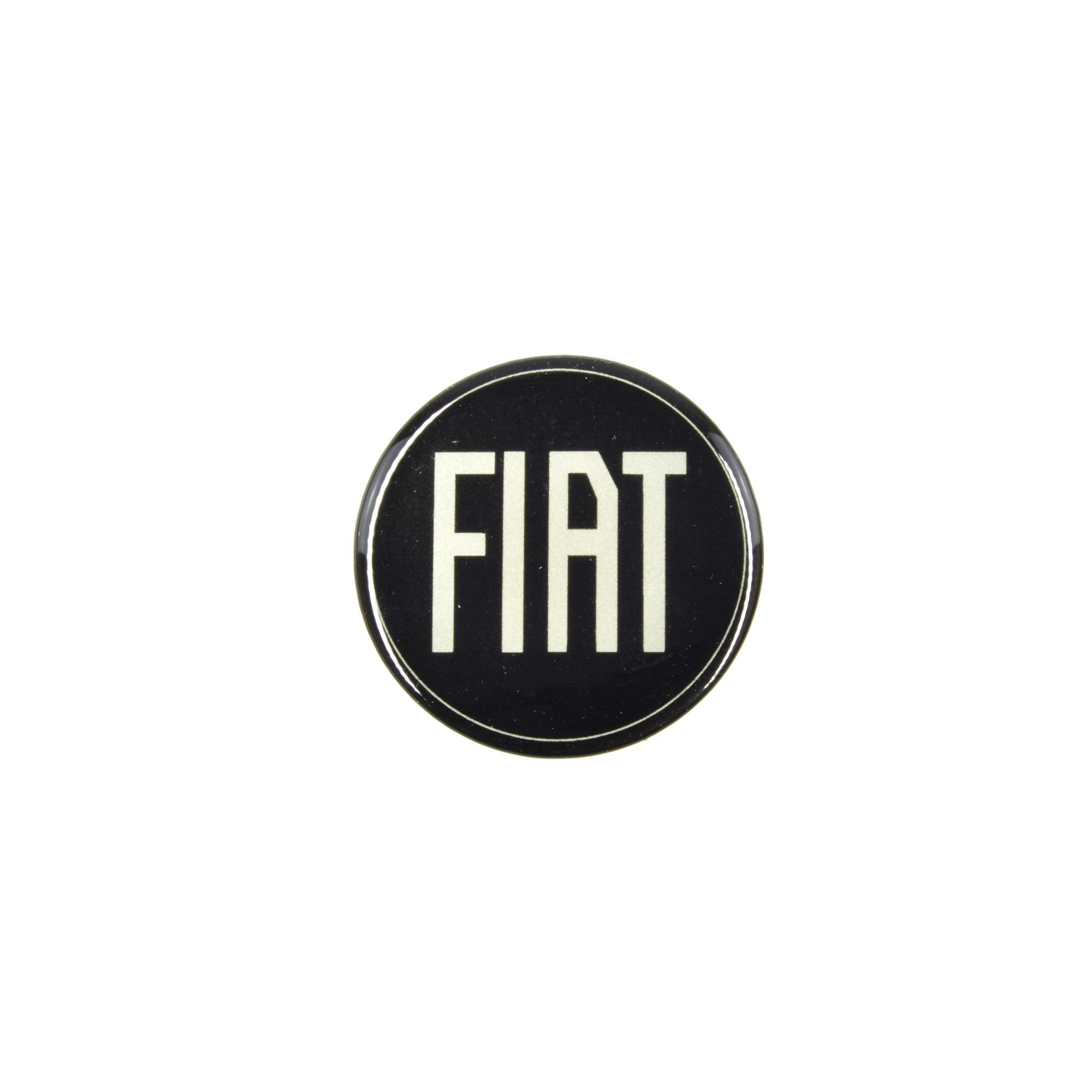 Aufkleber Fiat Emblem schwarz/silber (D= 49mm) Fiat 124 Spider