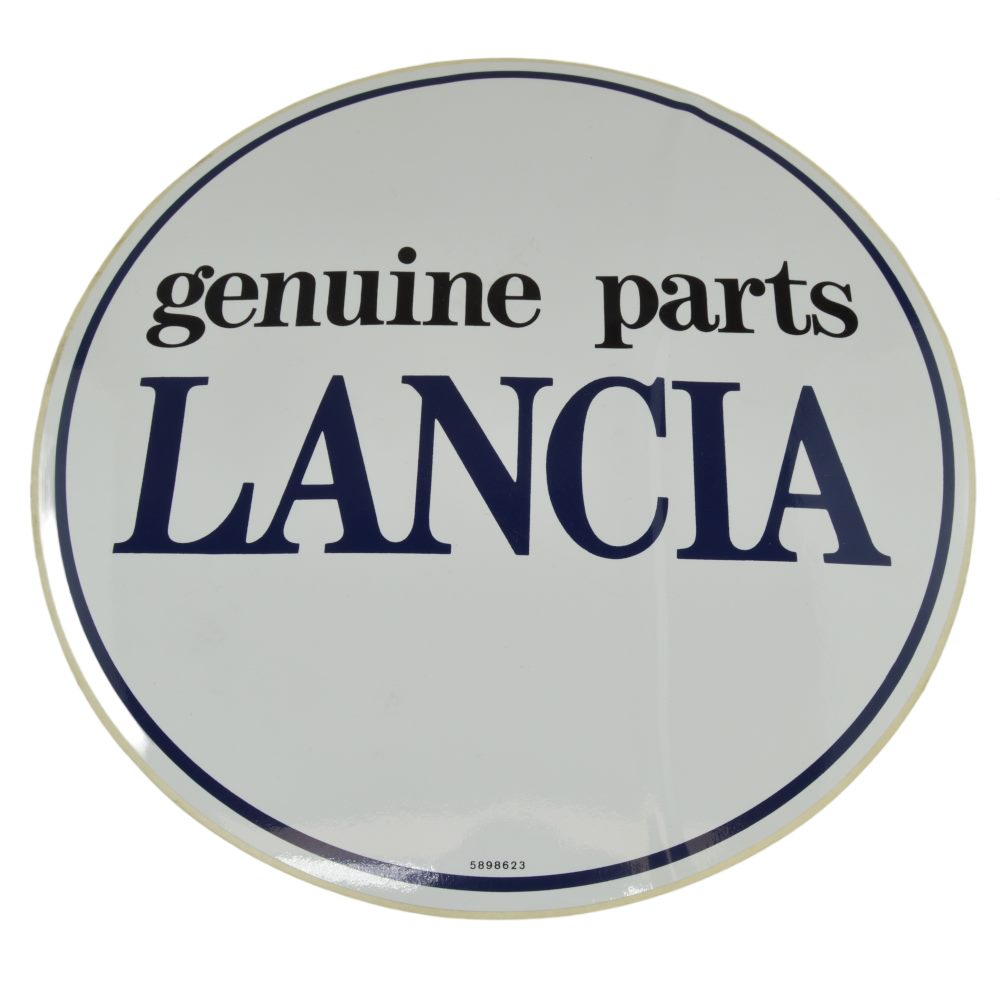 Aufkleber "genuine parts Lancia" rund (295 mm)