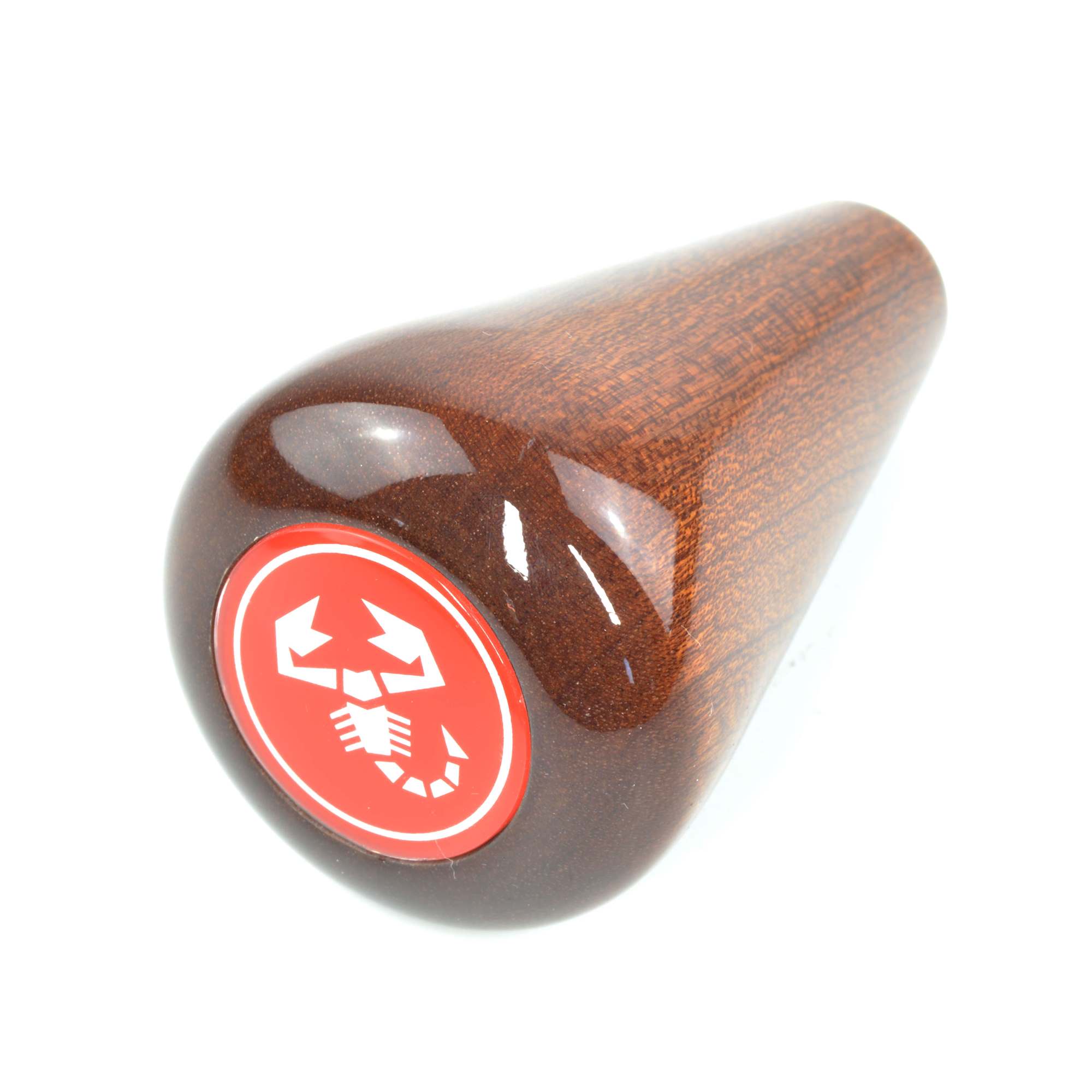 Schaltknauf mit Abarth LOGO Fiat 124 Spider Mahagoni