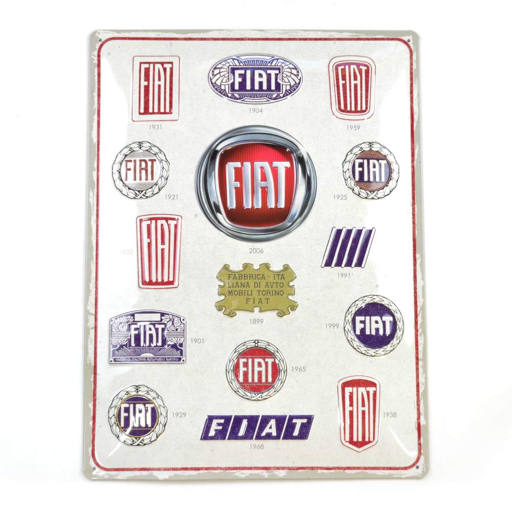 Blechschild "Fiat - Logo Evolution" 30 x 40 cm