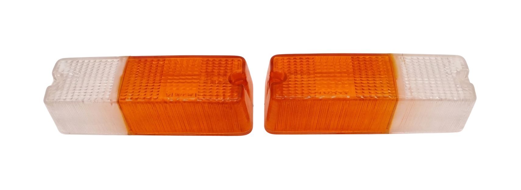 Coppia di coprifari anteriori Fiat 128 3P (arancione / trasparente)