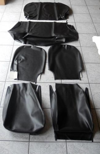Conjunto de capas de assento (pretas) Fiat 500 Giardiniera