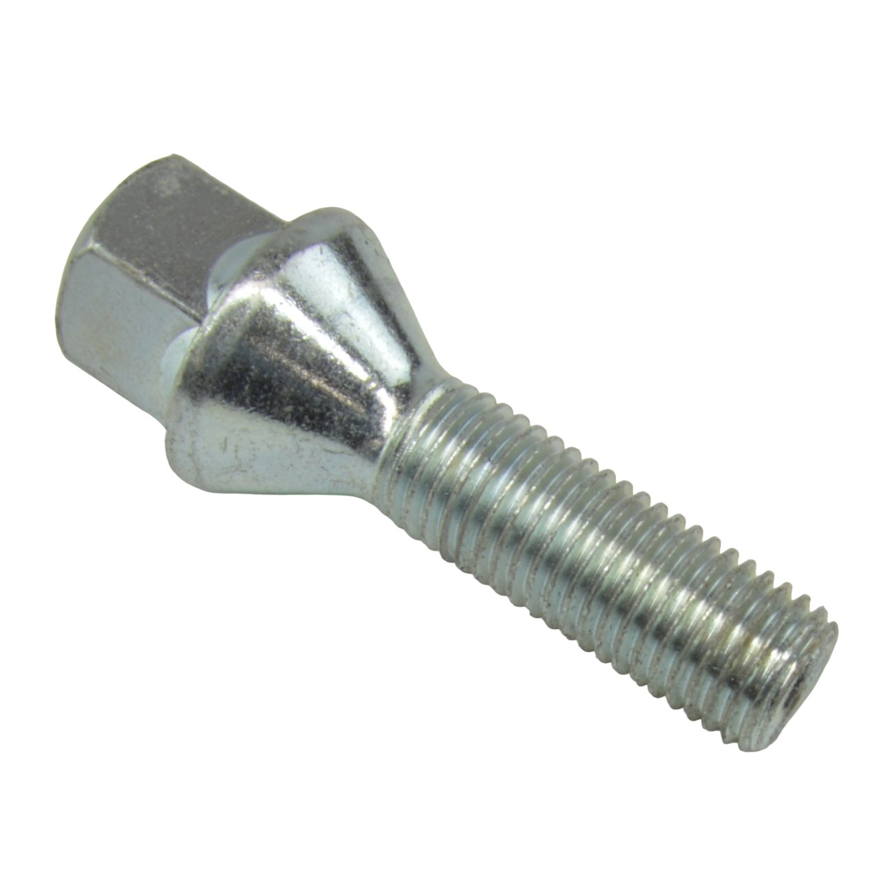 Wielbout M12 x 1,5 x 35 mm in chroomlook (SW17, 12 mm conische kraag)
