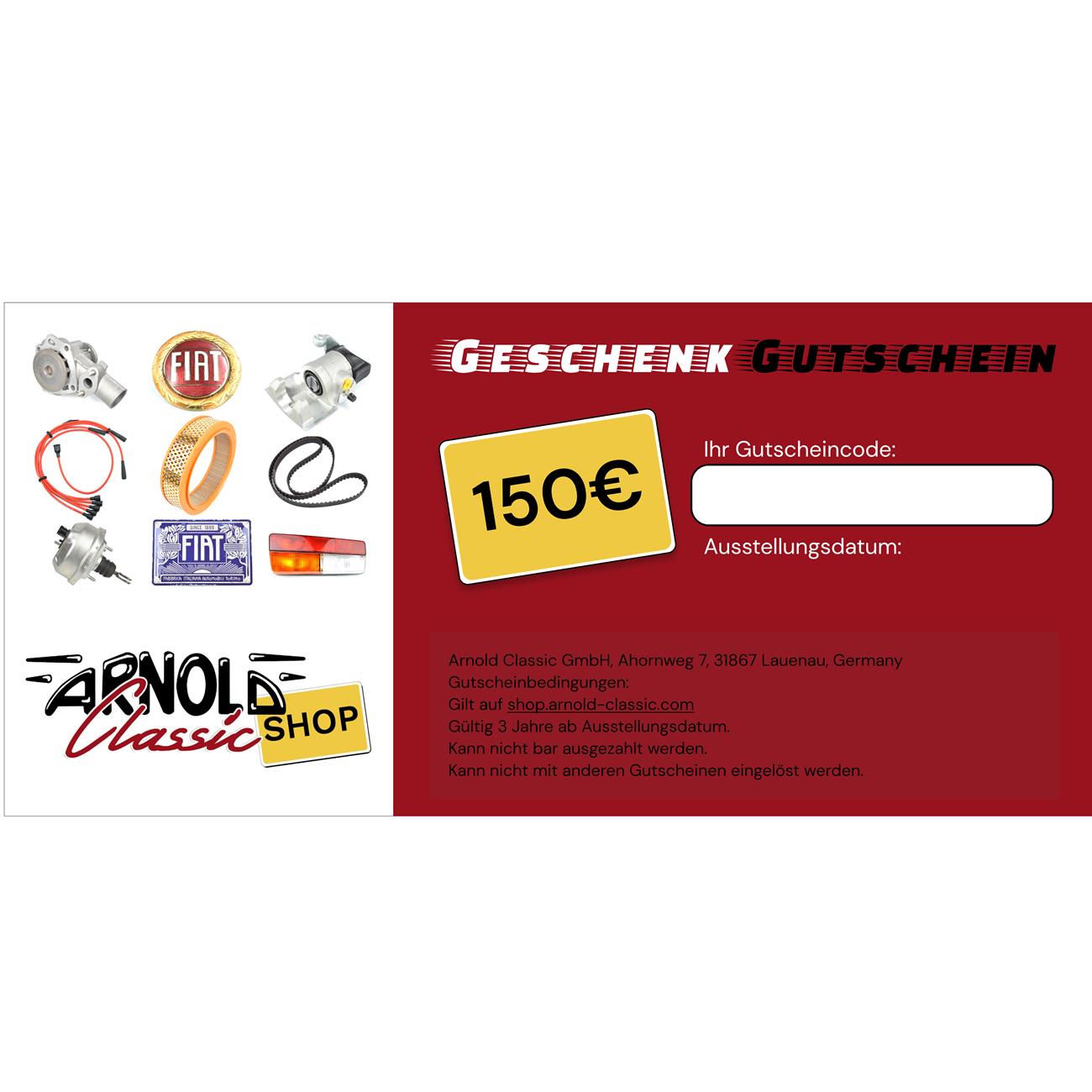 150€ Geschenkgutschein zum Selbstausdrucken