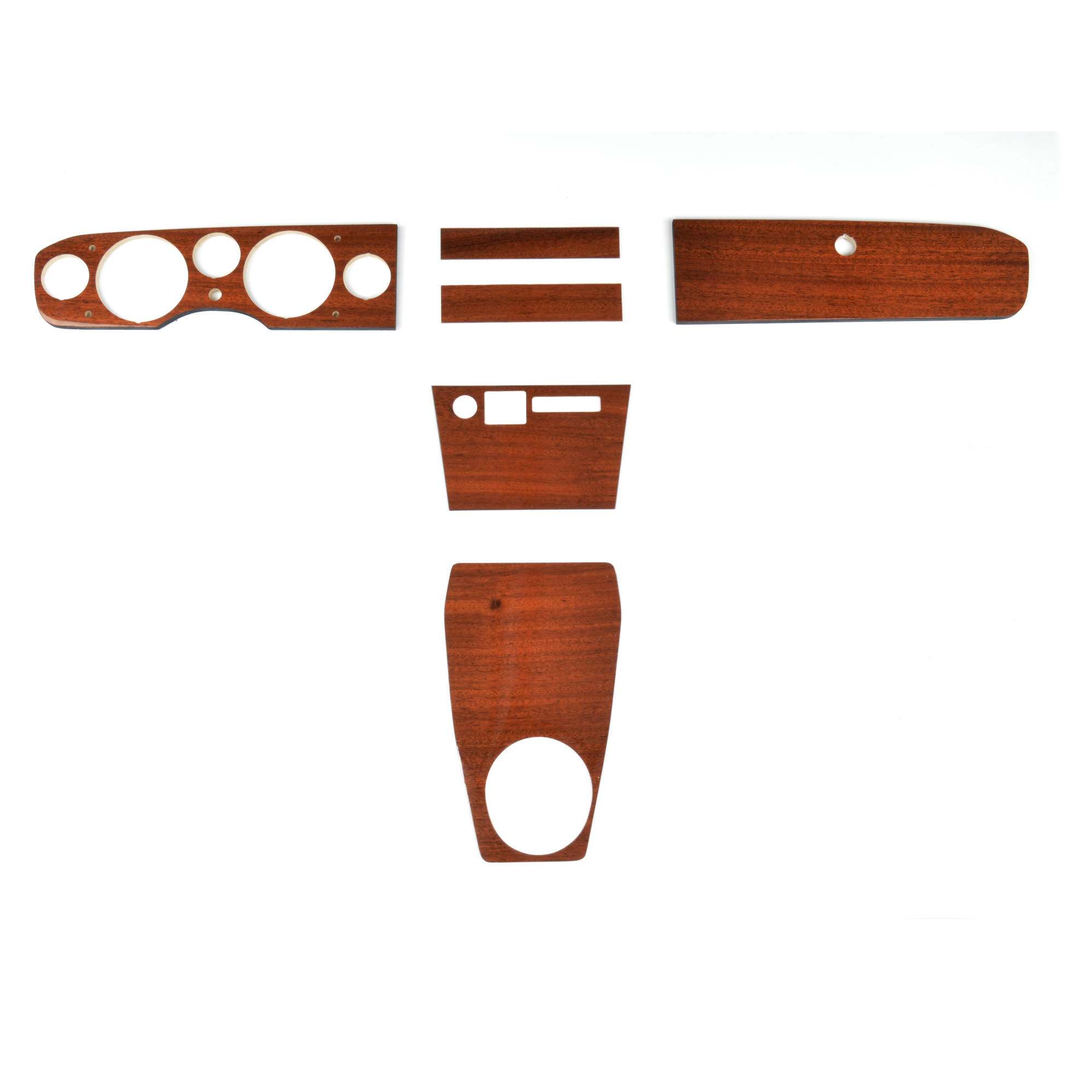 Holz Satz 6-Teilig 5 Instrumente Fiat 124 Spider AS 2. Serie BS-CS (69-78) Mahagoni