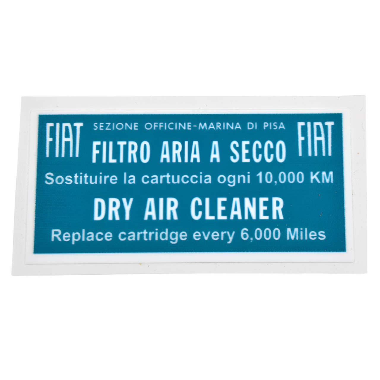 Aufkleber 'DRY AIR CLEANER' (66-78) Fiat 124 Spider