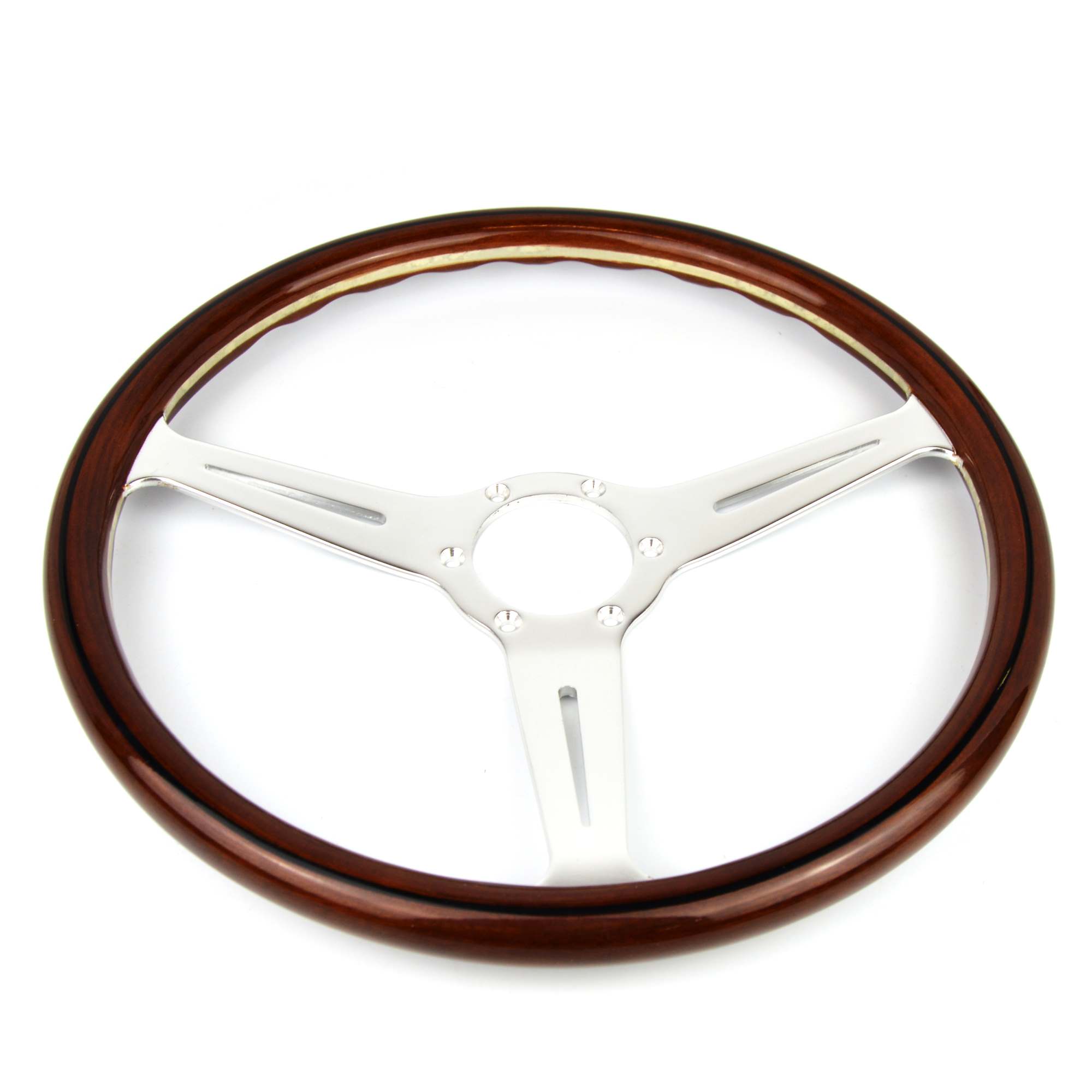 Holzlenkrad Alu matt 360mm