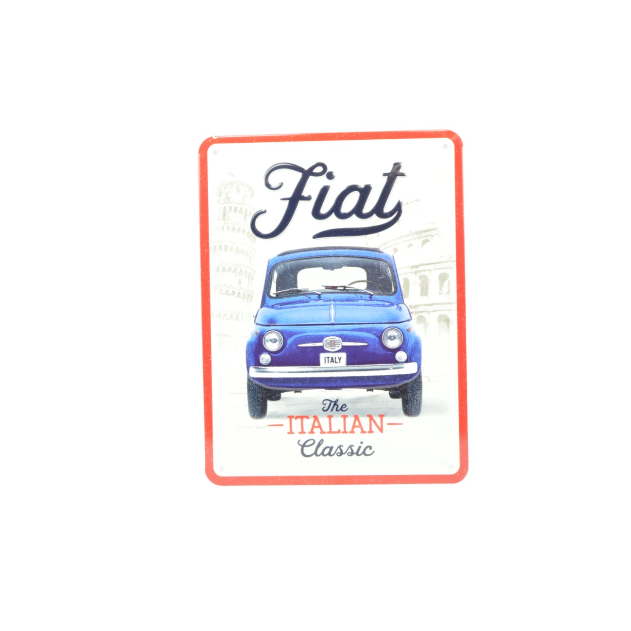 Blechschild Fiat 500 - The Italian Classic 15 x 20 cm