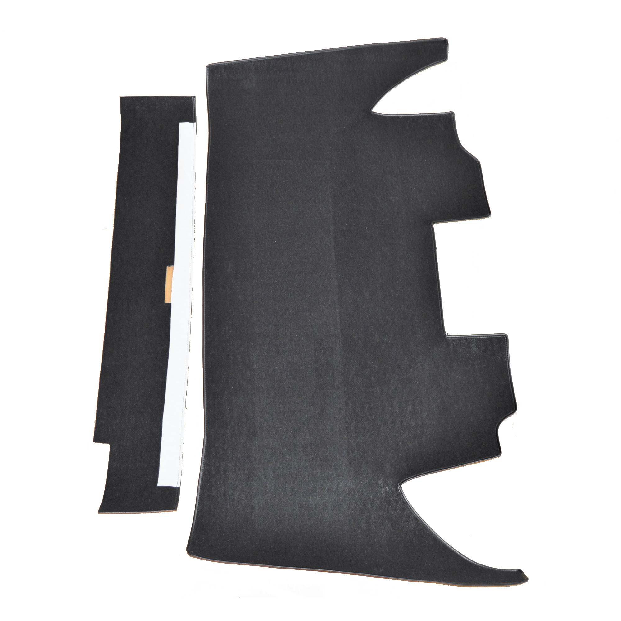 Kofferraumteppich Fiat 124 Spider CS (75-82) - schwarz Nadelfilz (MIT Batterie-Ausschnitt Mitte)