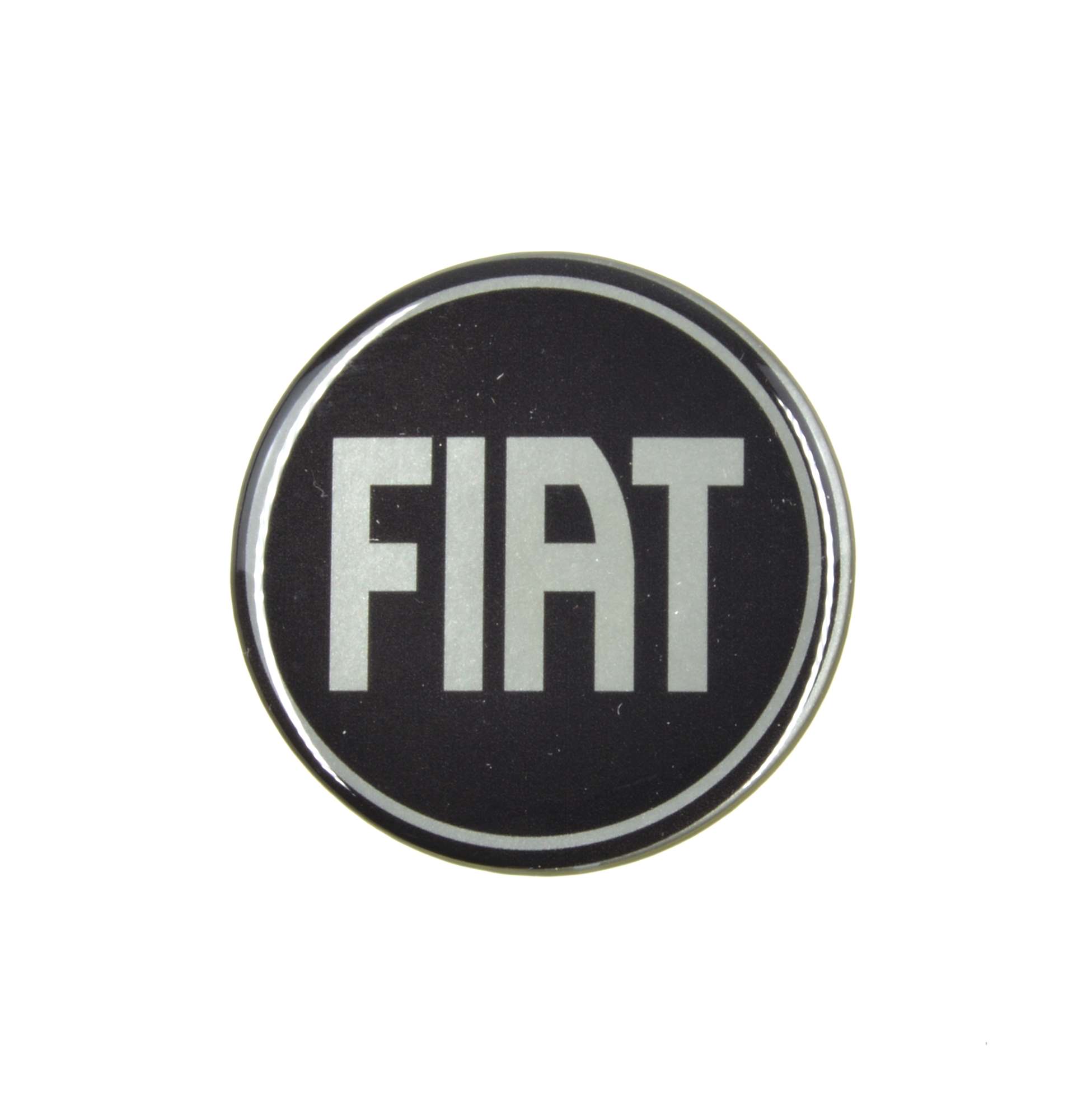 Aufkleber Fiat Emblem schwarz/silber (D=54 mm) Fiat 124 Spider