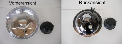 Headlight insert with parking light H4 Fiat 600 D/E