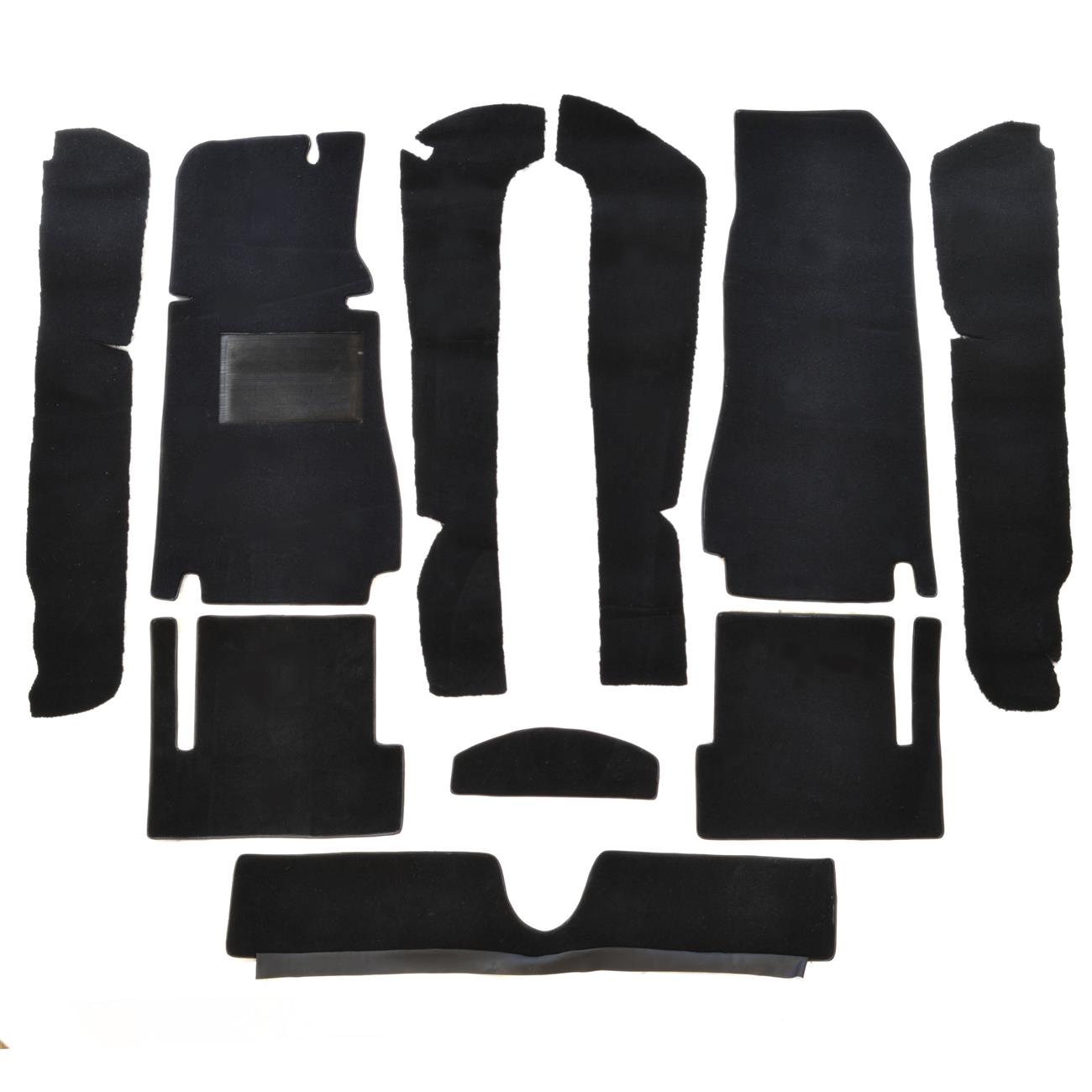 Teppichsatz Fiat 124 Spider AS 2.Serie Velours Schwarz