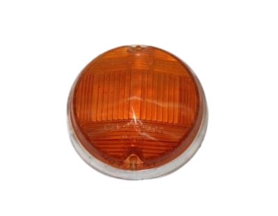 Cabochon lumineux avant Fiat 124 AC Coupe, 850 Coupe, 1100 R - bord chromé (orange)
