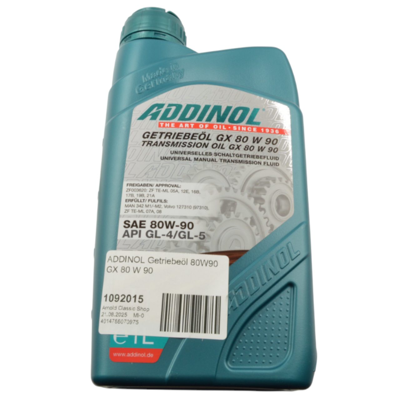 ADDINOL Getriebeöl 80W90 GX 80 W 90