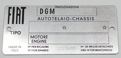 FIAT nameplate 40 x 80 mm