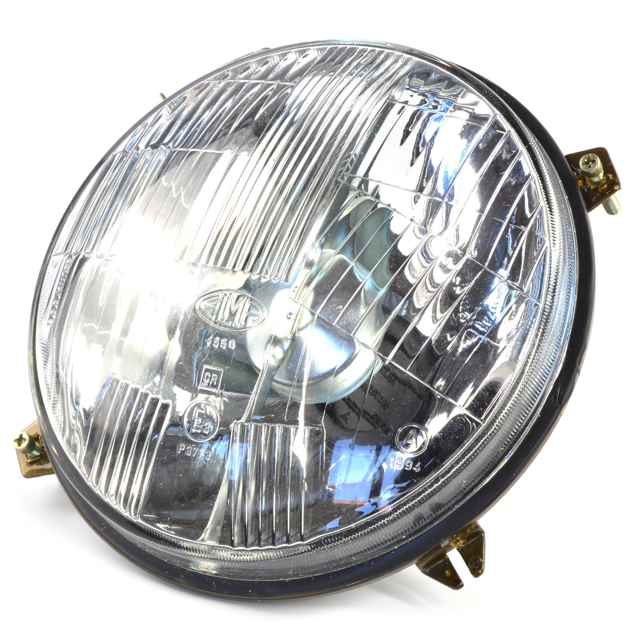 Scheinwerfer (170 mm) ELMA BILUX mit vorgezogener Streuscheibe und Klemmbefestigung ohne Standlicht