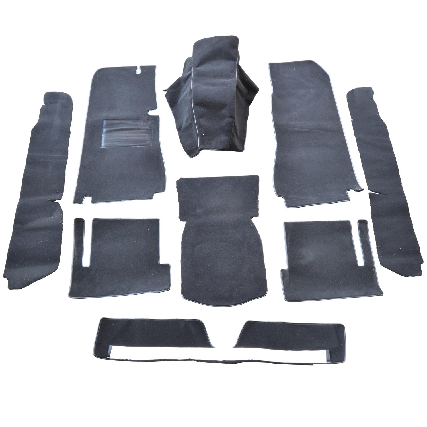 Teppichsatz Fiat 124 Spider AS 1.Serie Velours Schwarz