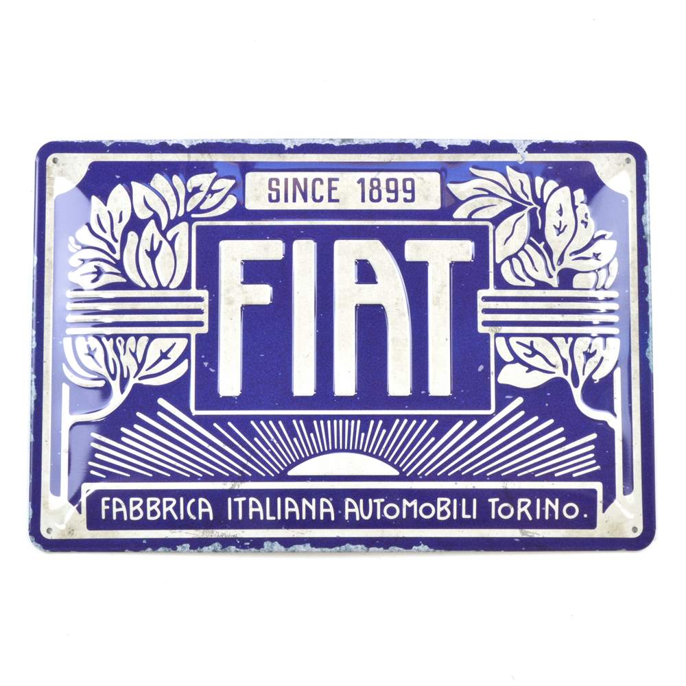 Blechschild "Fiat - Since 1899 Logo Blue" 20 x 30 cm