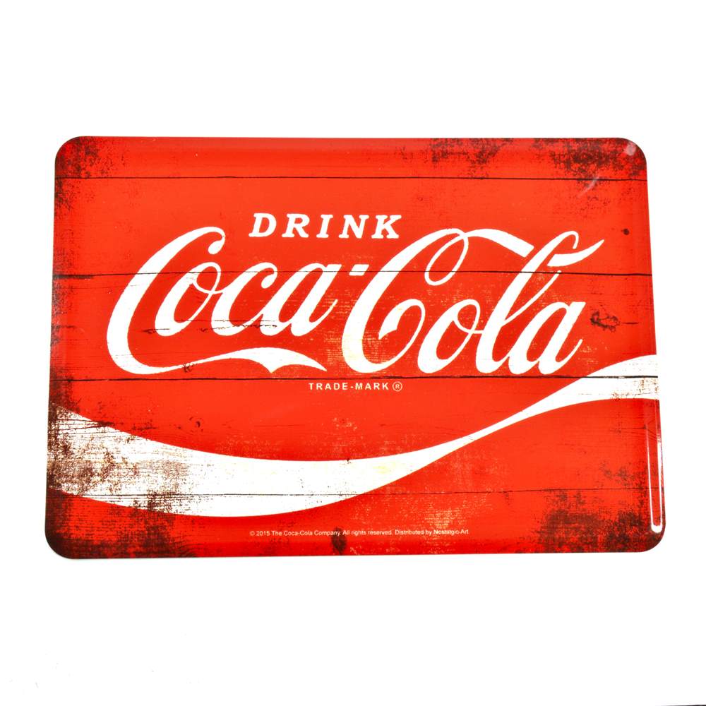 Coca-Cola - Logo Red Wave Blechpostkarte 14x10cm