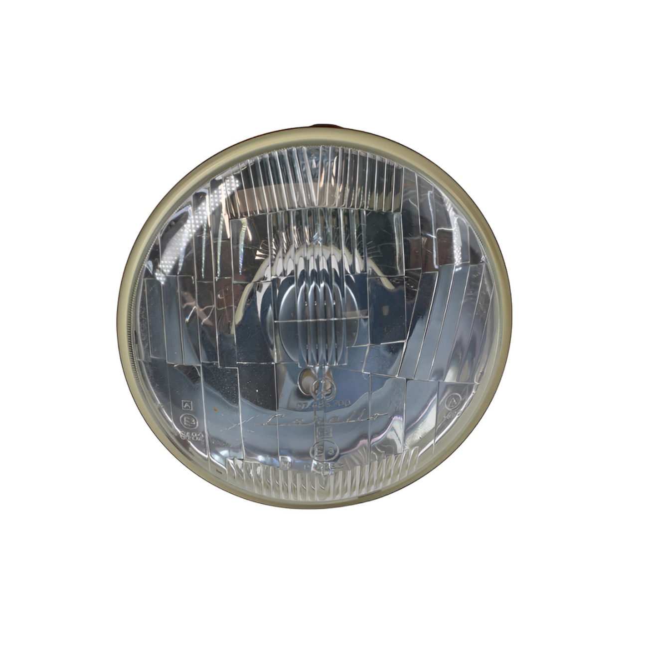 7-inch Carello Bilux headlamp with parking light, domed lens and ring mounting