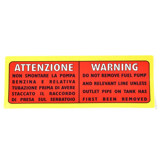 Aufkleber 'ATTENZIONE'