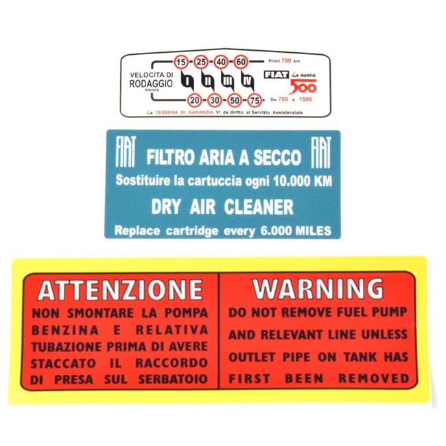 Set of stickers Fiat 500 Italian