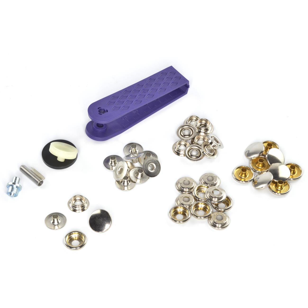 Druckknopf-Set für Persenning 15mm silber