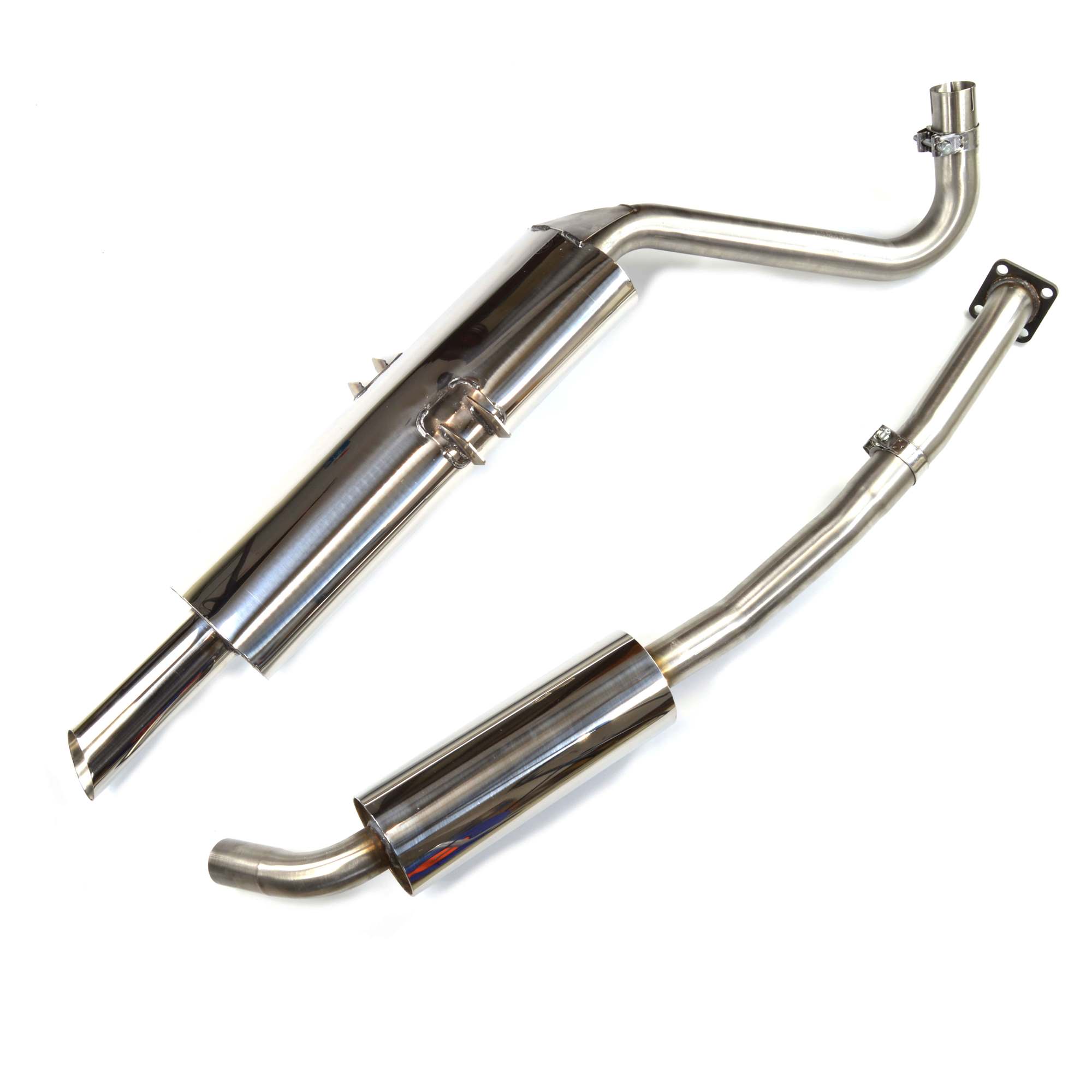 Sistema de escape em aço inoxidável Fiat 124 Spider Tubo de escape de 3 peças de 60 mm (80-85)
