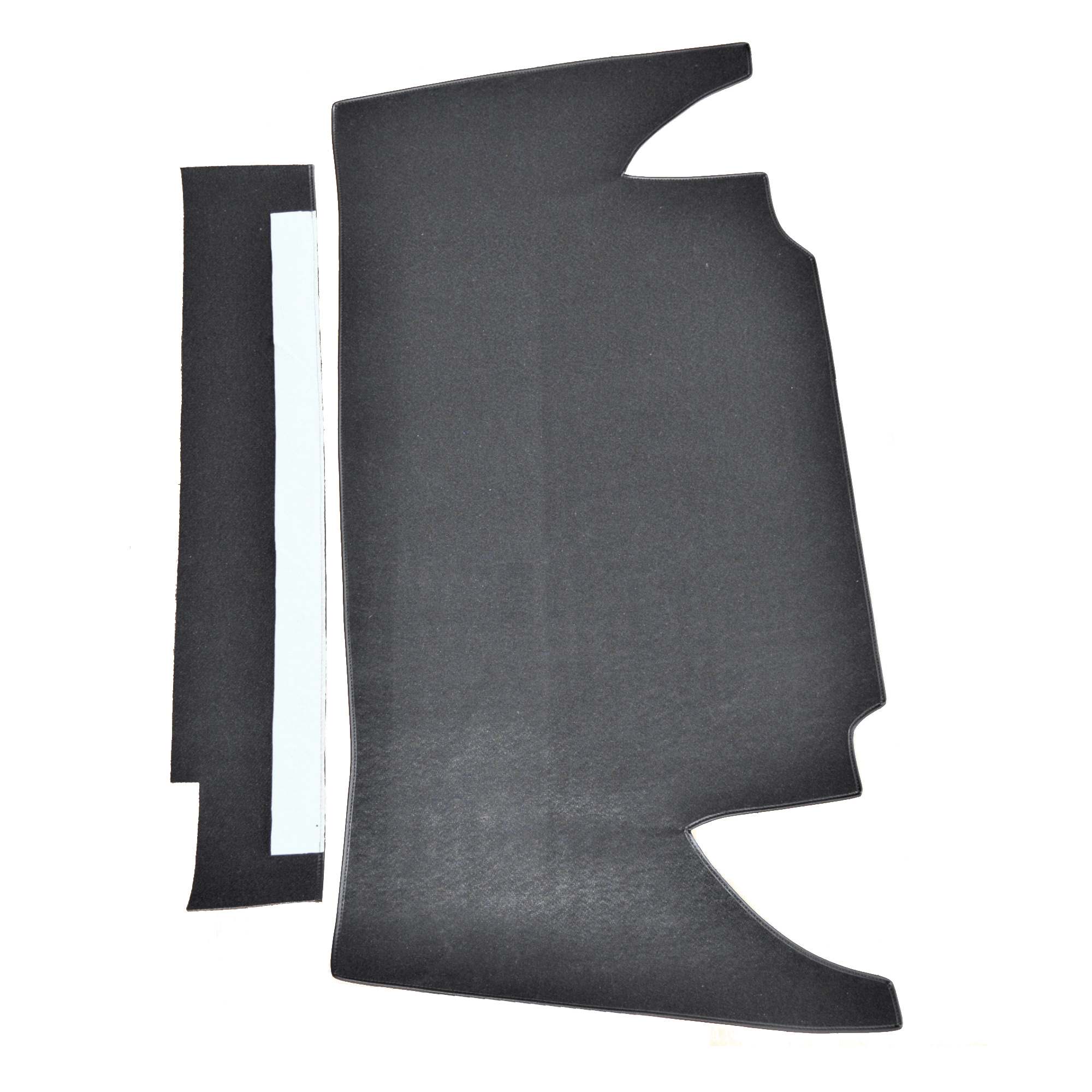 Kofferraumteppich Fiat 124 Spider (66-74) - schwarz Velours (OHNE Batterie-Ausschnitt Mitte)