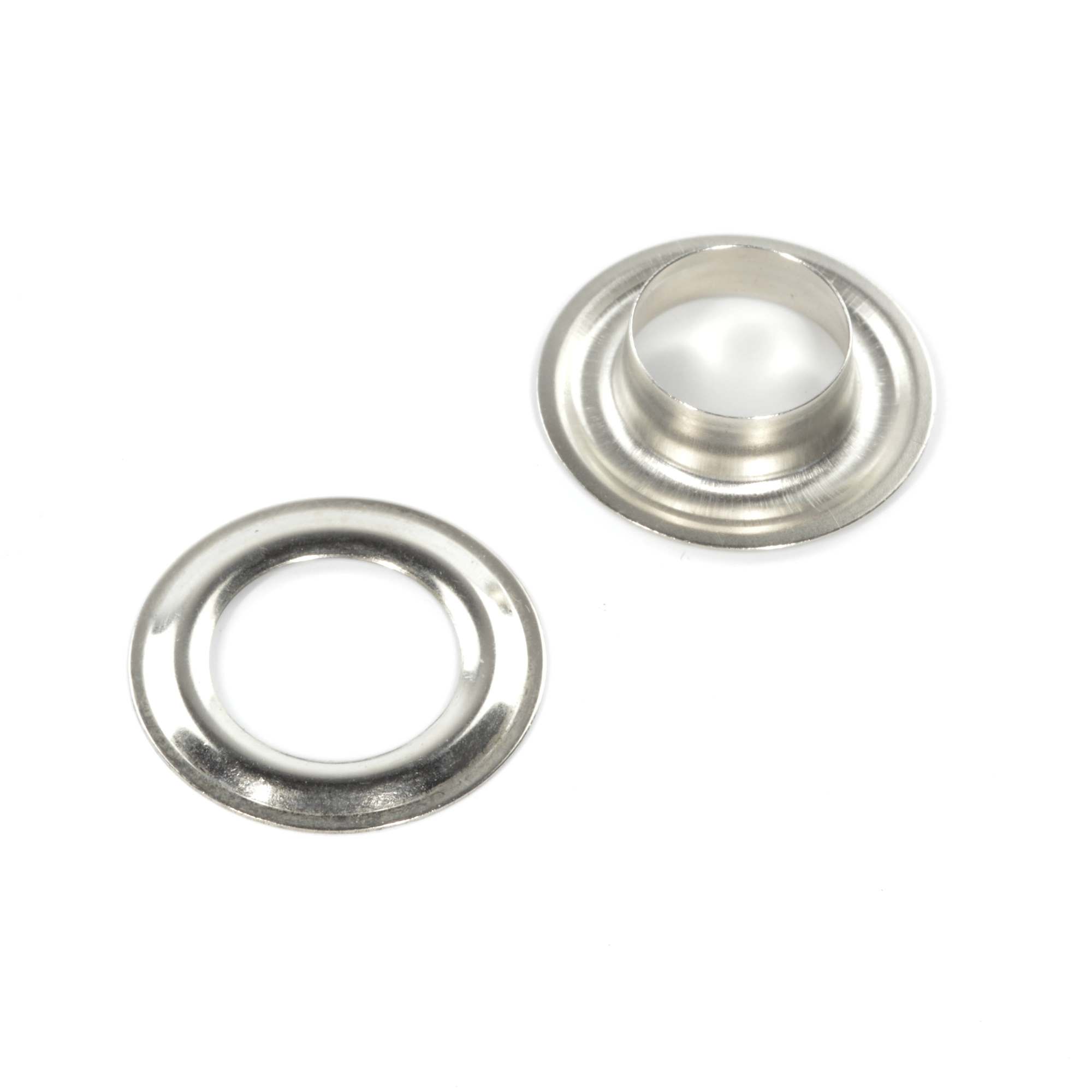 Eyelet with washer for door opener door panel