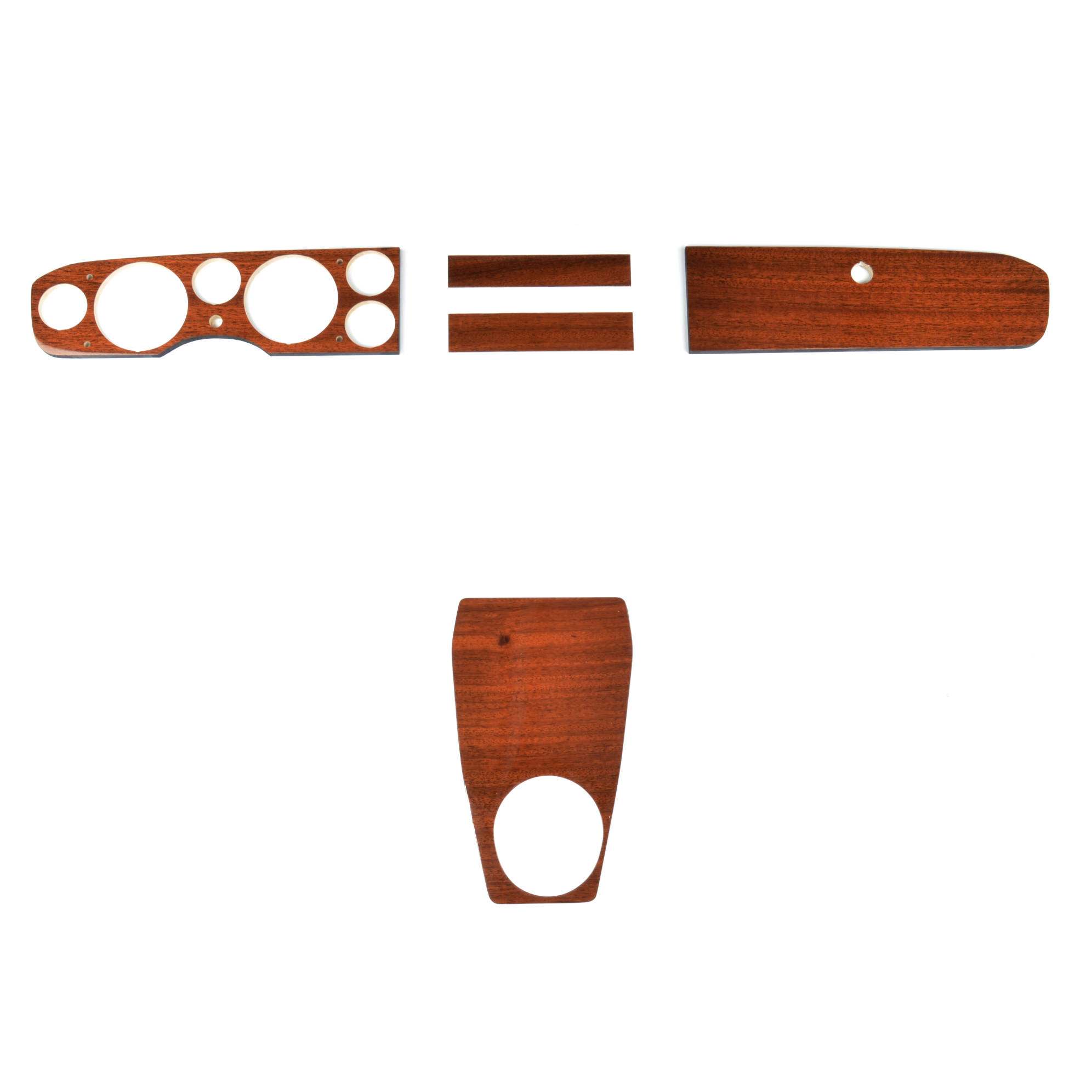 Holz Satz 5-Teilig 6 Instrumente Fiat 124 Spider AS 2. Serie BS-CS (69-78) Mahagoni