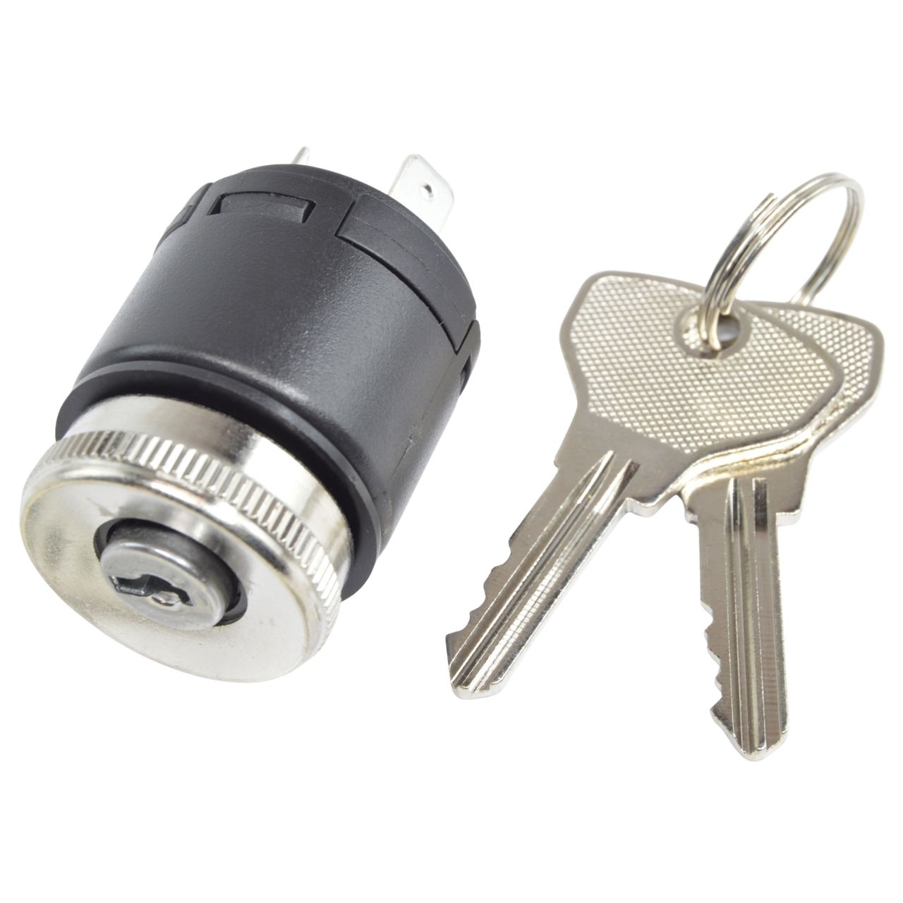 Ignition switch (without lock) Fiat 500 N-D-F-R, 126-P (flat connector) (chrome-plated)