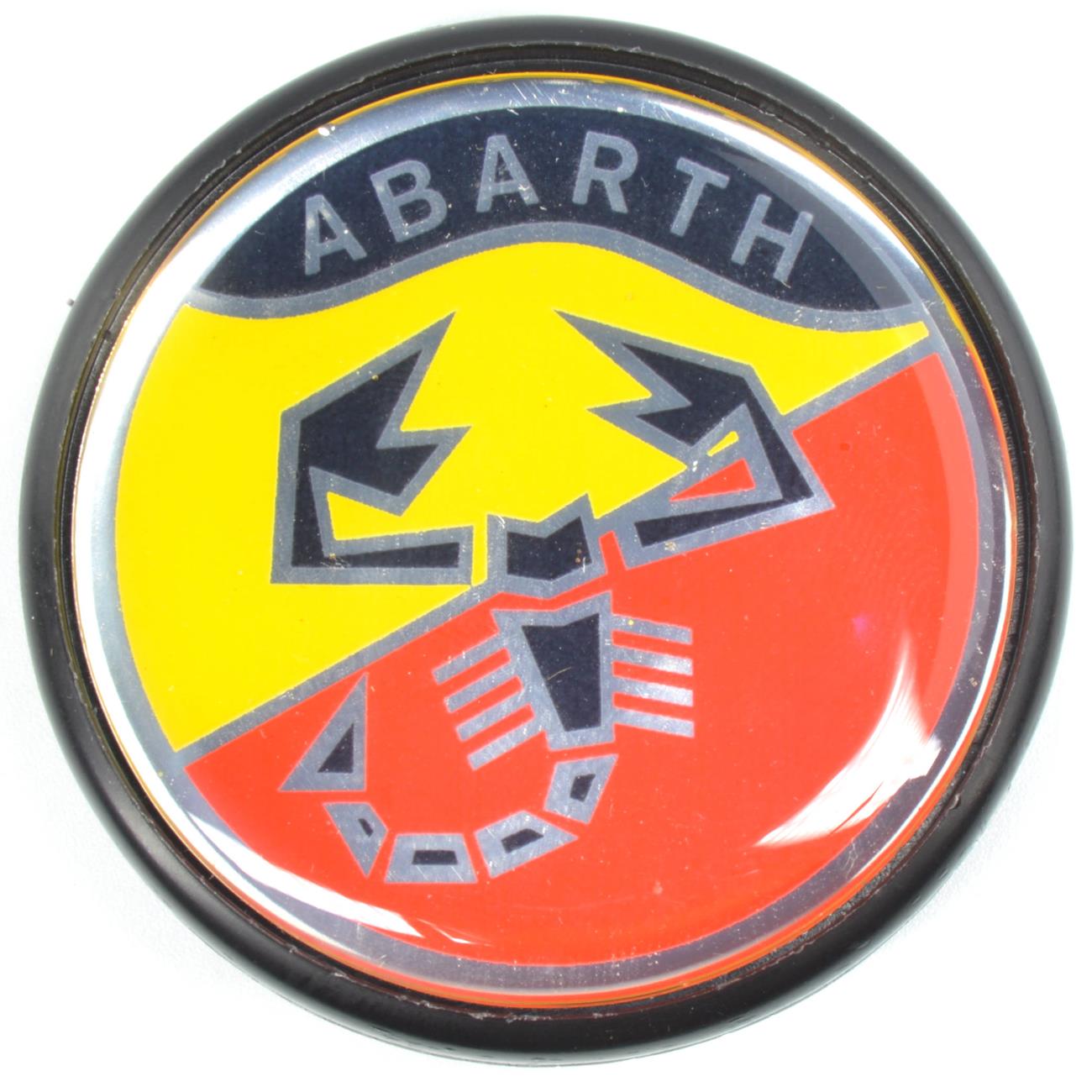 Radnabenkappe Abarth mehrfahrbig 55/42 mm für CD30 Fiat 124 Spider (rot/gelb)