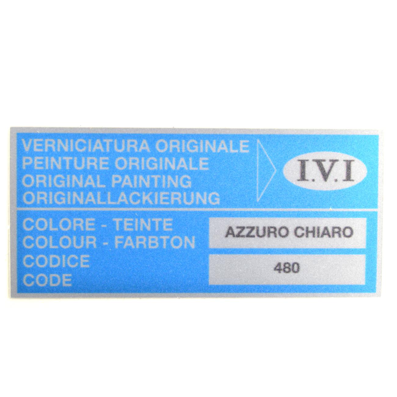 Aufkleber: Farbe 480 Azzuro chiaro (hellblau 124 CSA)