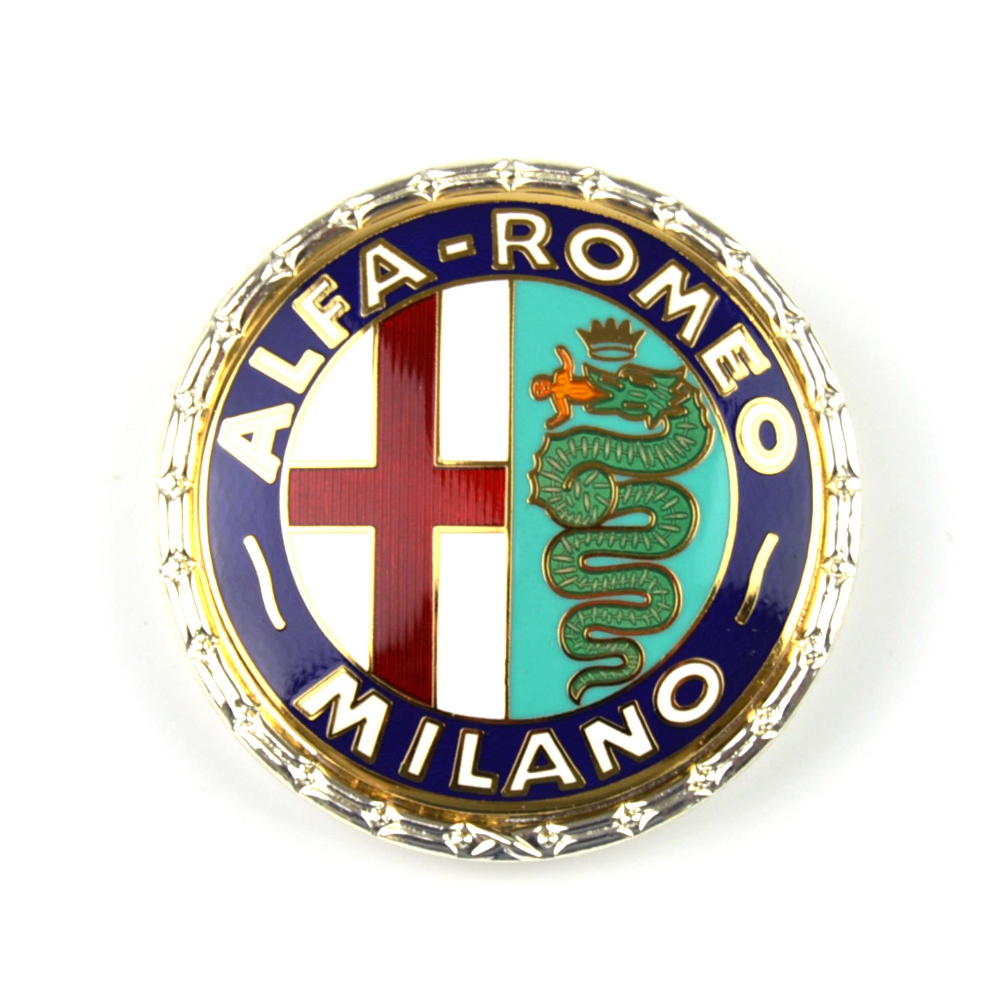 Emblem Alfa Romeo MILANO rund emailliert