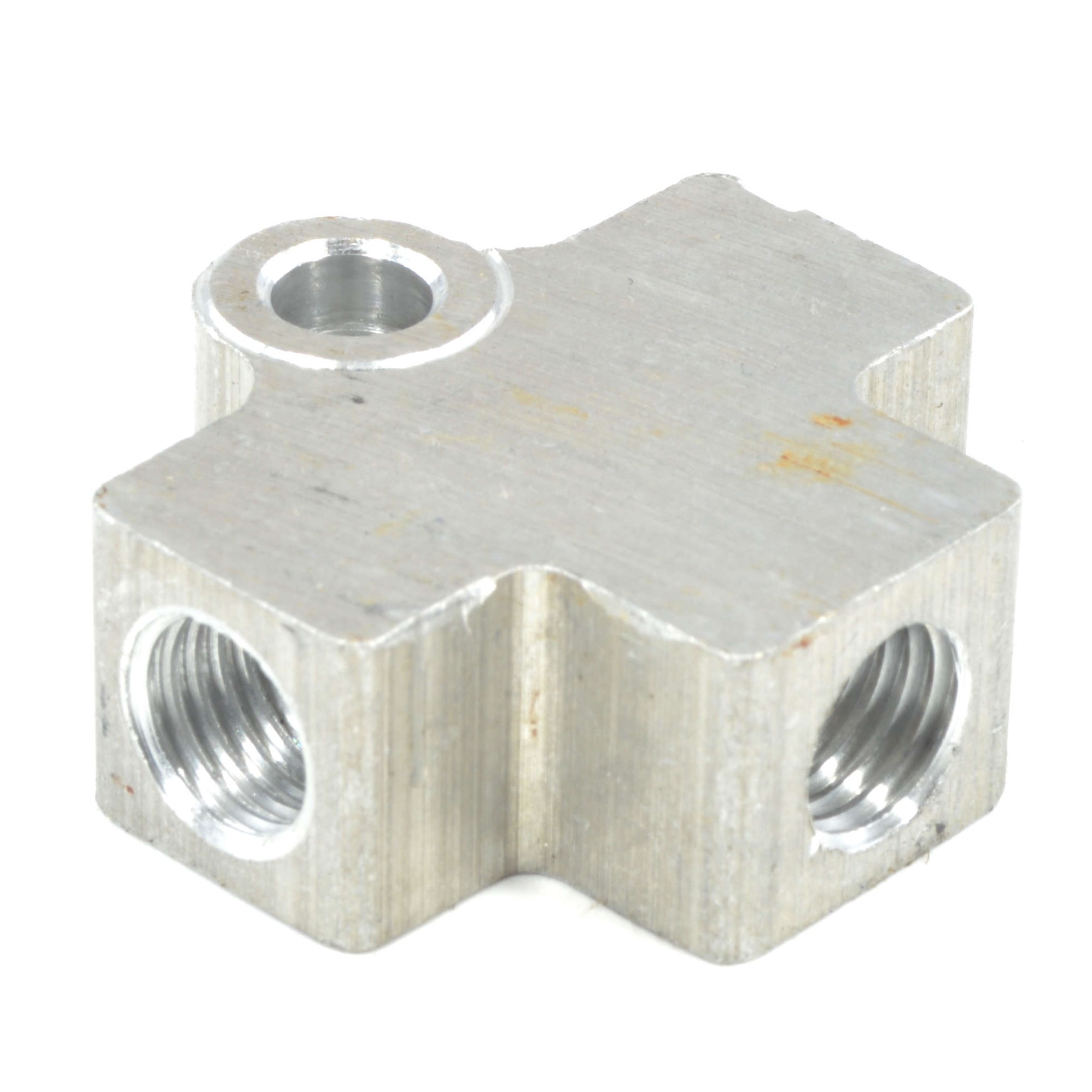 Bremsleitungsverteiler T-Stück Alu auf Hinterachse Fiat 124 Spider, 124 Coupé, Lancia A 112, Fulvia